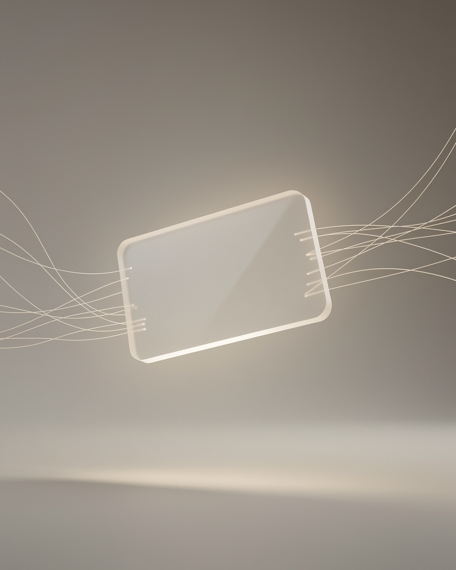 Концептуальное изображение кредитной карты, парящей в воздухе и символизирующей получение займа без привязки к банковскому счёту.